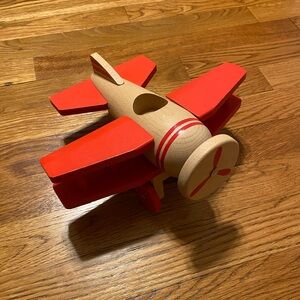 Hearth and hand Wooden Red Toy Airplane
